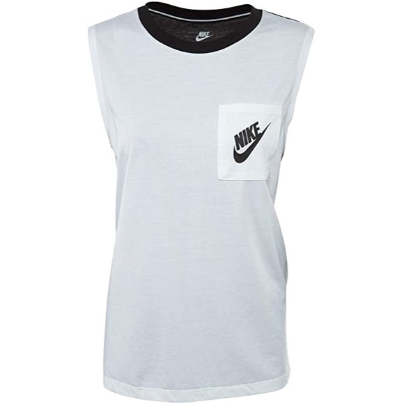 Nike Colorblock Muscle Tank Top Black & White XS - Picture 12 of 12